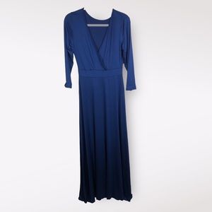 Stretchy Navy Maxi Dress Size M (8)